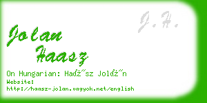 jolan haasz business card